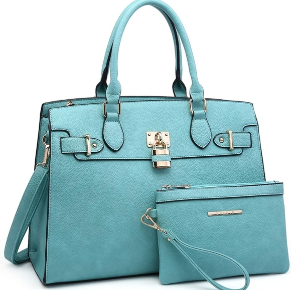 Padlock Togo Vegan Leather Satchel Set - Picture 5 of 16